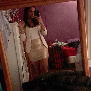 Gold Sequin Mini Skirt